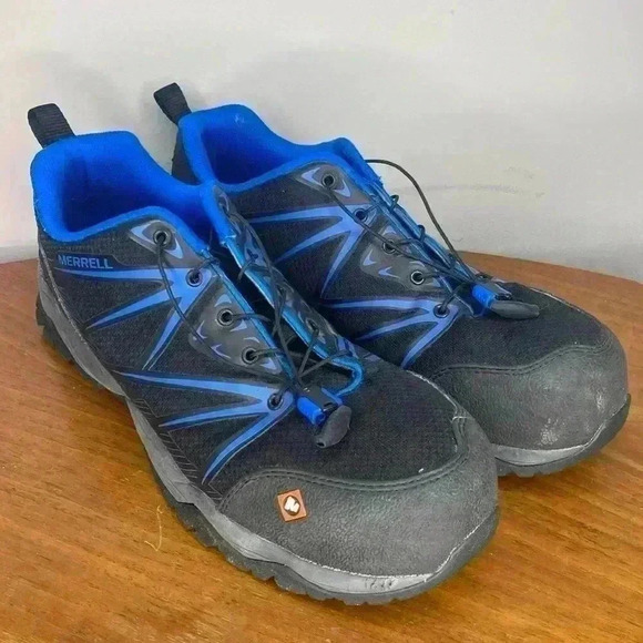 Merrell Mens 10 Fullbench Composite Toe Work Shoes Oil Slip Resistant J15821 - Picture 1 of 8